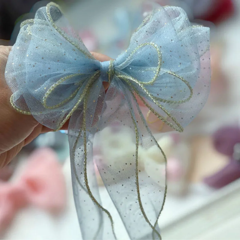 20 метров Проводная марля ленты из органзы с золотой серебряной блестящей вуалью