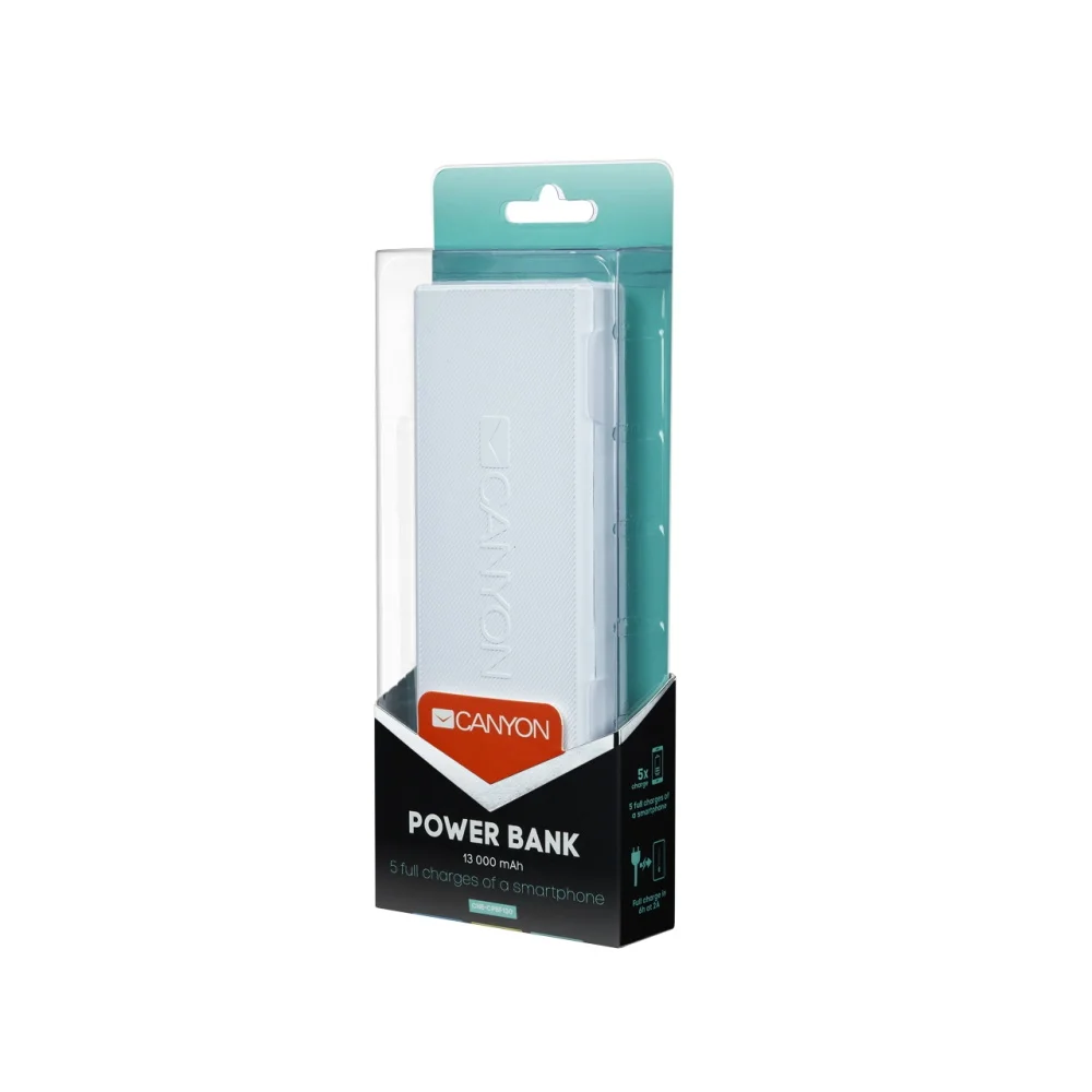 Ультраёмкий powerbank Canyon CNE-CPBF130W battery charger phone accessories appliances Capacity 13000 mAh | Мобильные