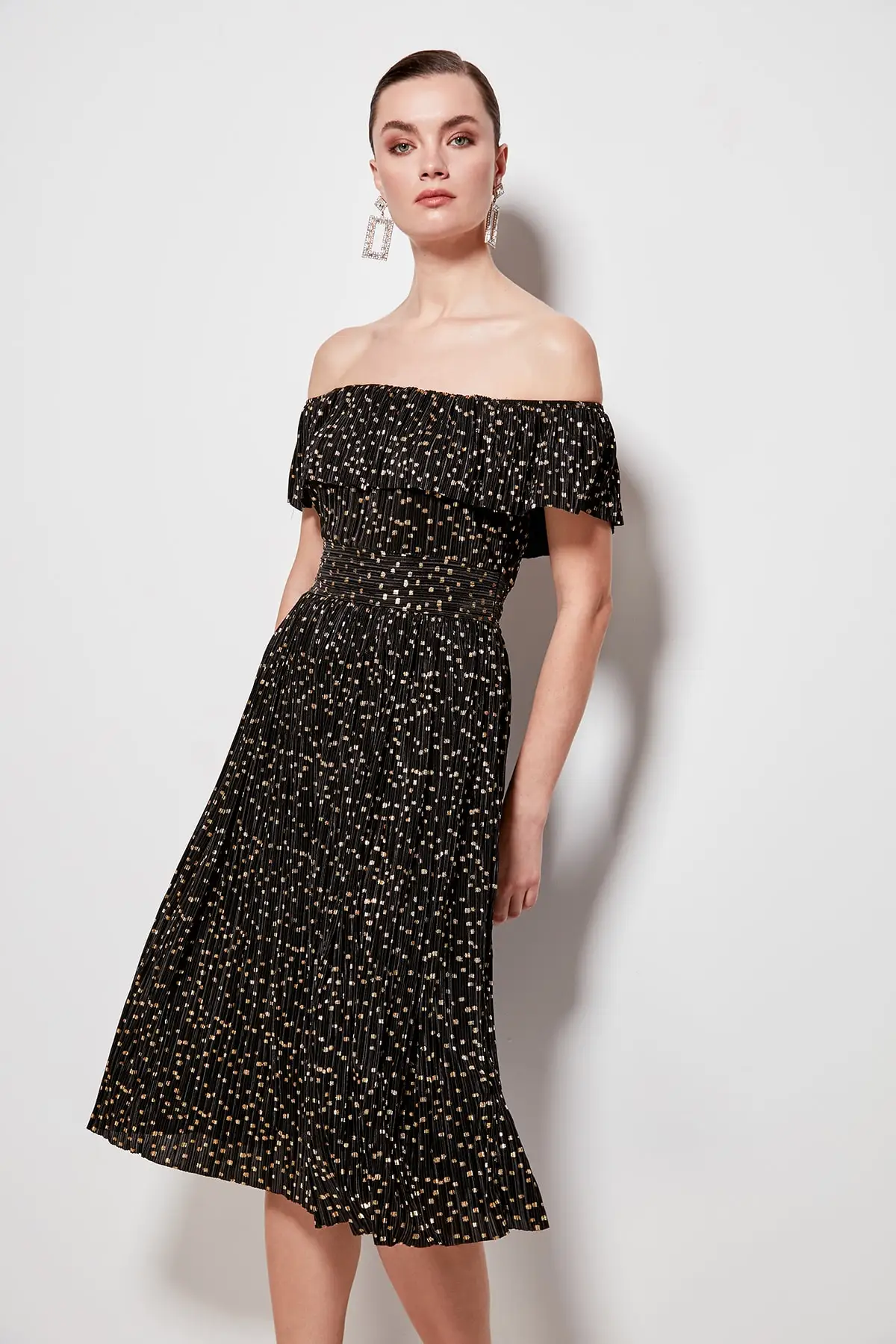 Платье с принтом из фольги|Женские платья| |