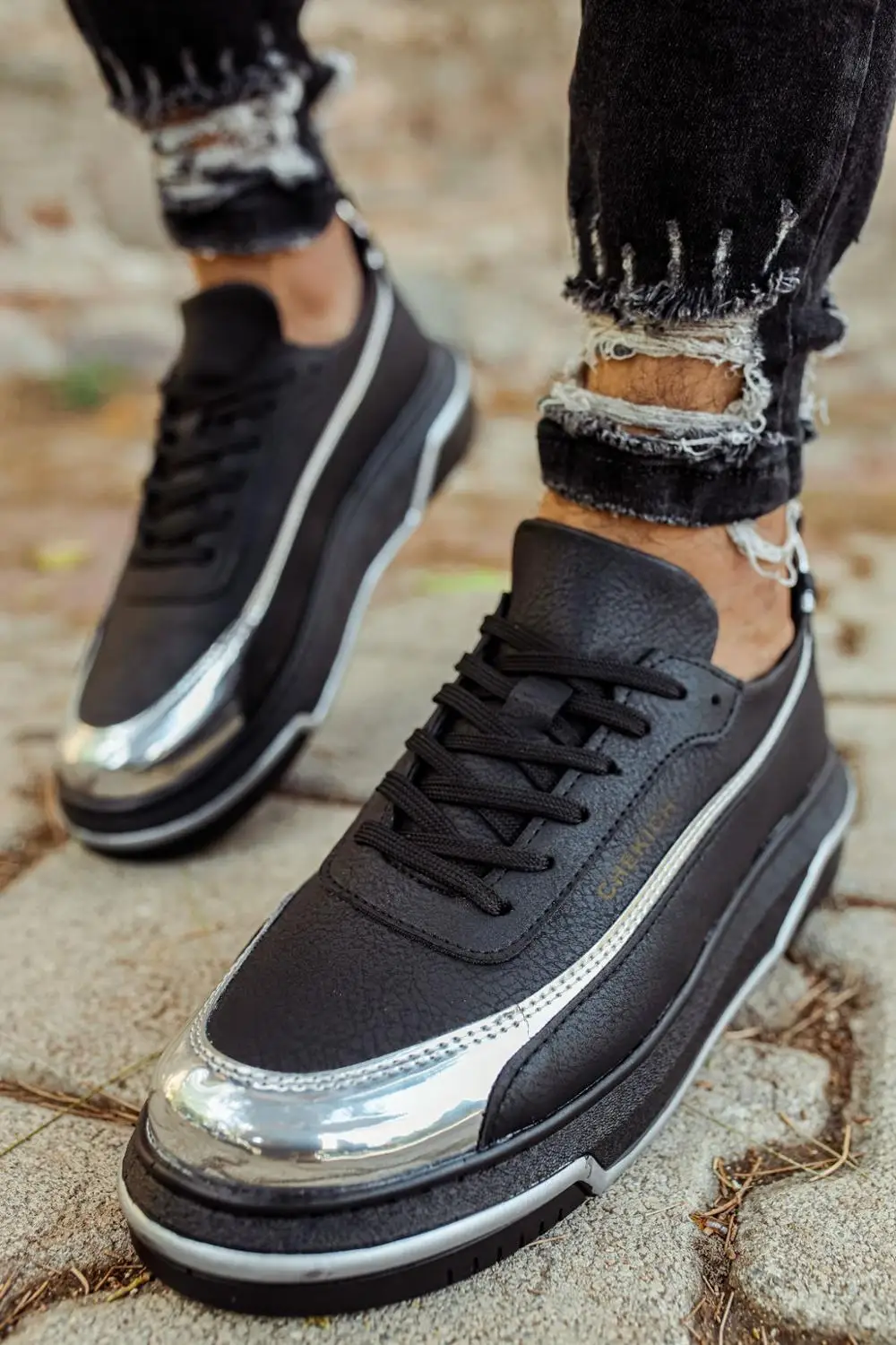 

Chekich Men casual shoes White and gold men's fashion shoes new design CH041