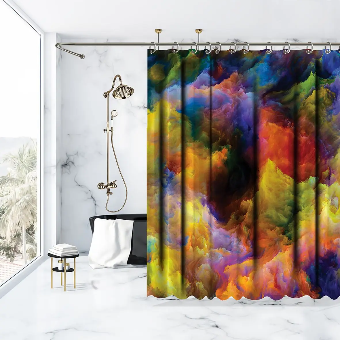 Занавески для душа абстрактные работы спиральный узор расположение фрактальной