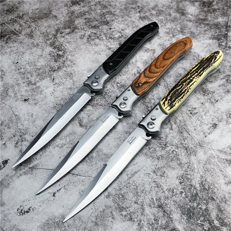 

Russian Military Jackknife 420 Steel Blade Three Styles Handle Tactical Folding Hunting Knife Utility Training Knives