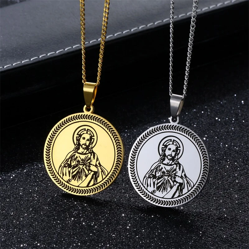 Мужское круглое ожерелье из нержавеющей стали | Украшения и аксессуары