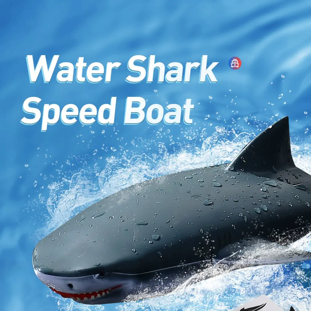 

RC Shark Speedboat 2.4G Remote Control Shark Toy 1:18 Scale High Simulation Swimming Pool Bathroom Toy Remote Control Shark Boat