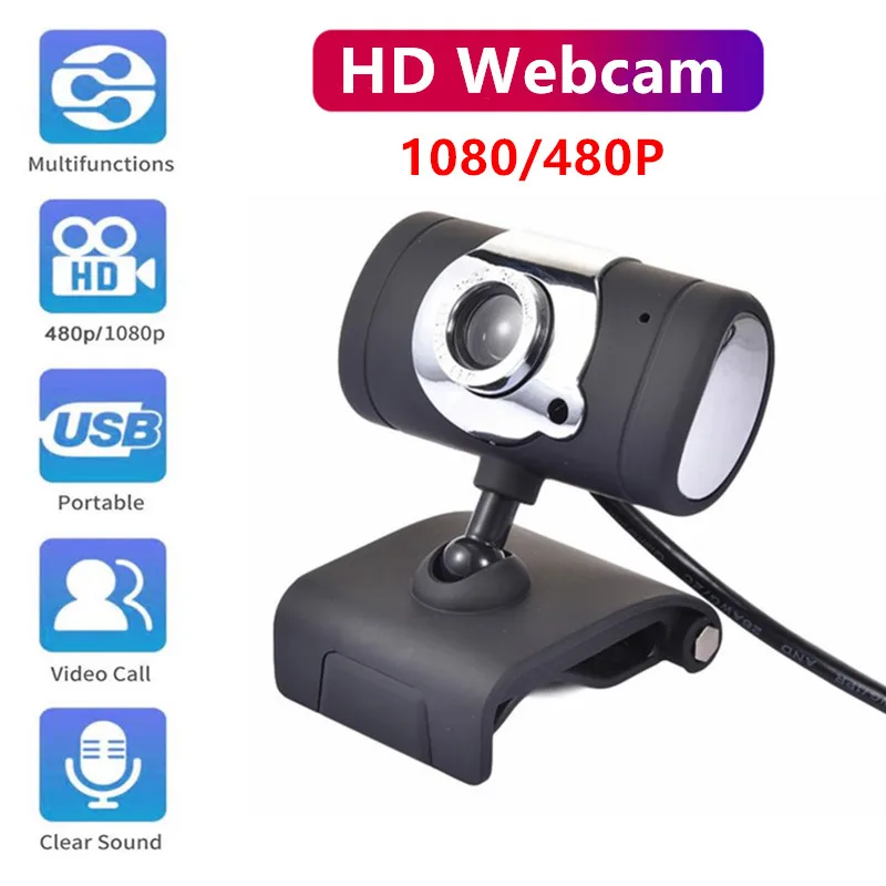 Веб-камера Full HD 1080P/480P веб-камера USB потоковая с микрофоном для ПК компьютера