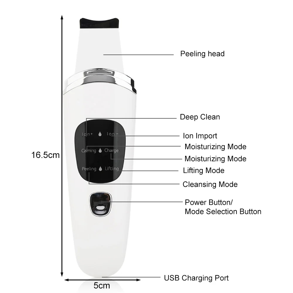 Ультразвуковой скребок для кожи + нано-отпариватель лица очиститель пор