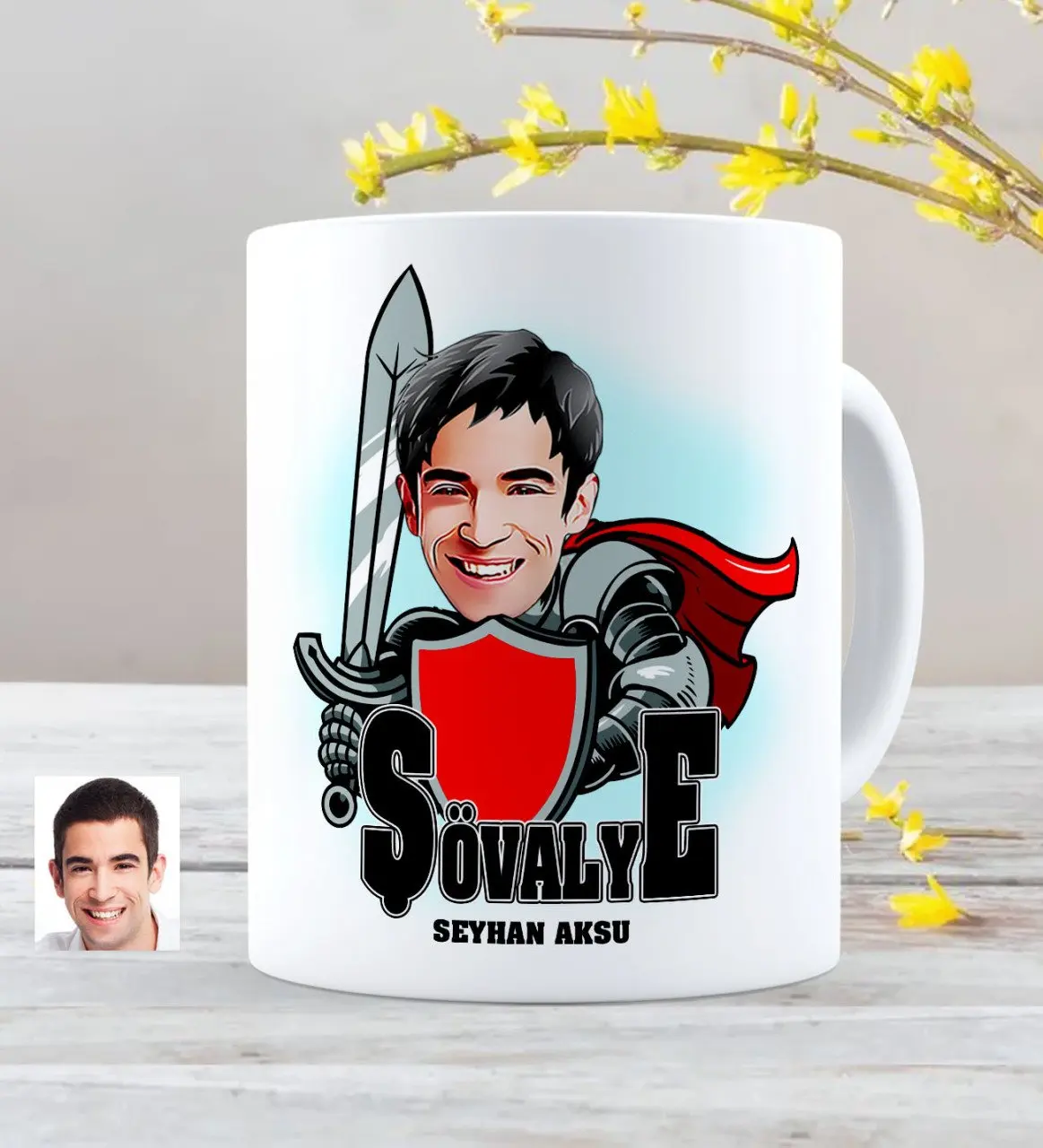 

Персонализированные пользовательские Knight Caricature кружка-2