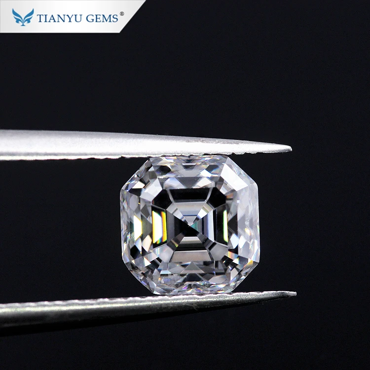 Tianyu камни свободные Moissanite 1CT Asscher Cut DEF цвет блестящие для изготовления ювелирных