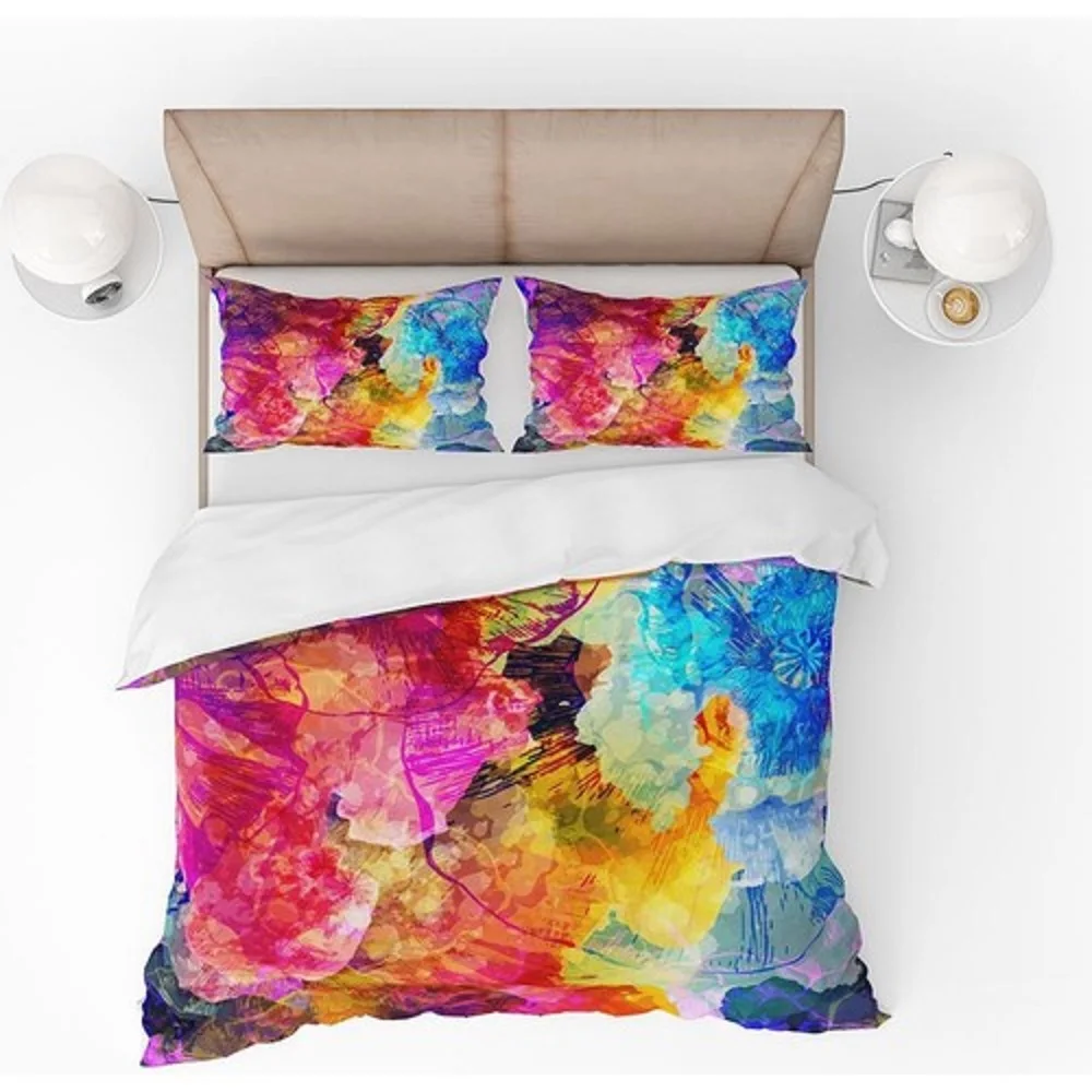 

Компасы домашние акварельные узорные 3D пододеяльник двойной комплект