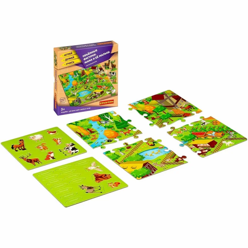 Настольная игра Объемные фигурки. Мама и ее малыш Bondibon | Игрушки хобби