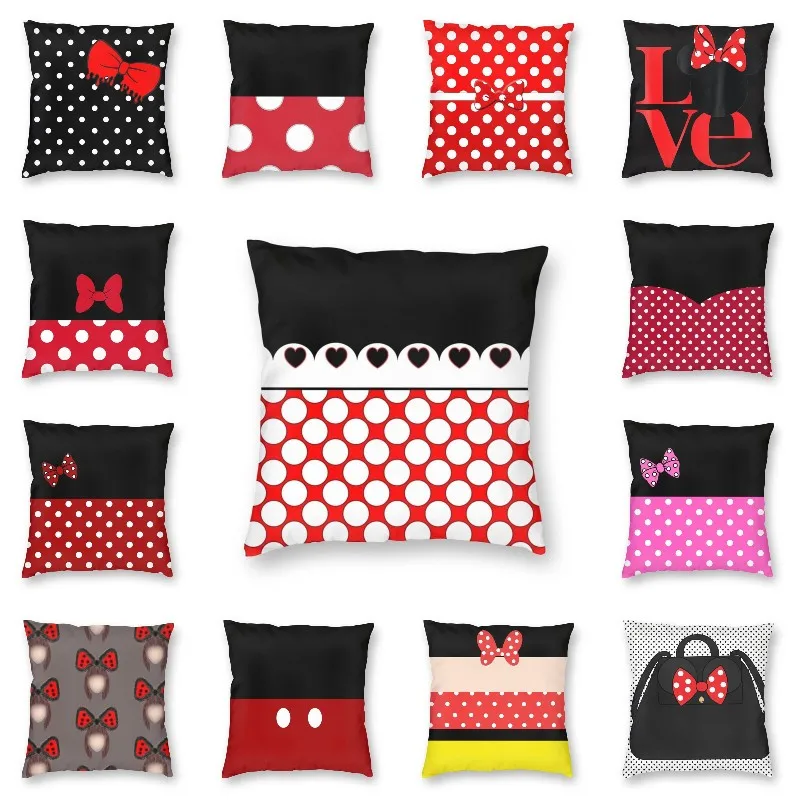 

Anime Animated Cushion Covers Sofa Living Room Cartoon Minnie Square Throw Pillow Cover 45x45 Office Decorative Pillowcases