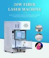 20w optical fiber laser machine with fume extractor for iphone 13 12 11 x back cover glass screen separating
