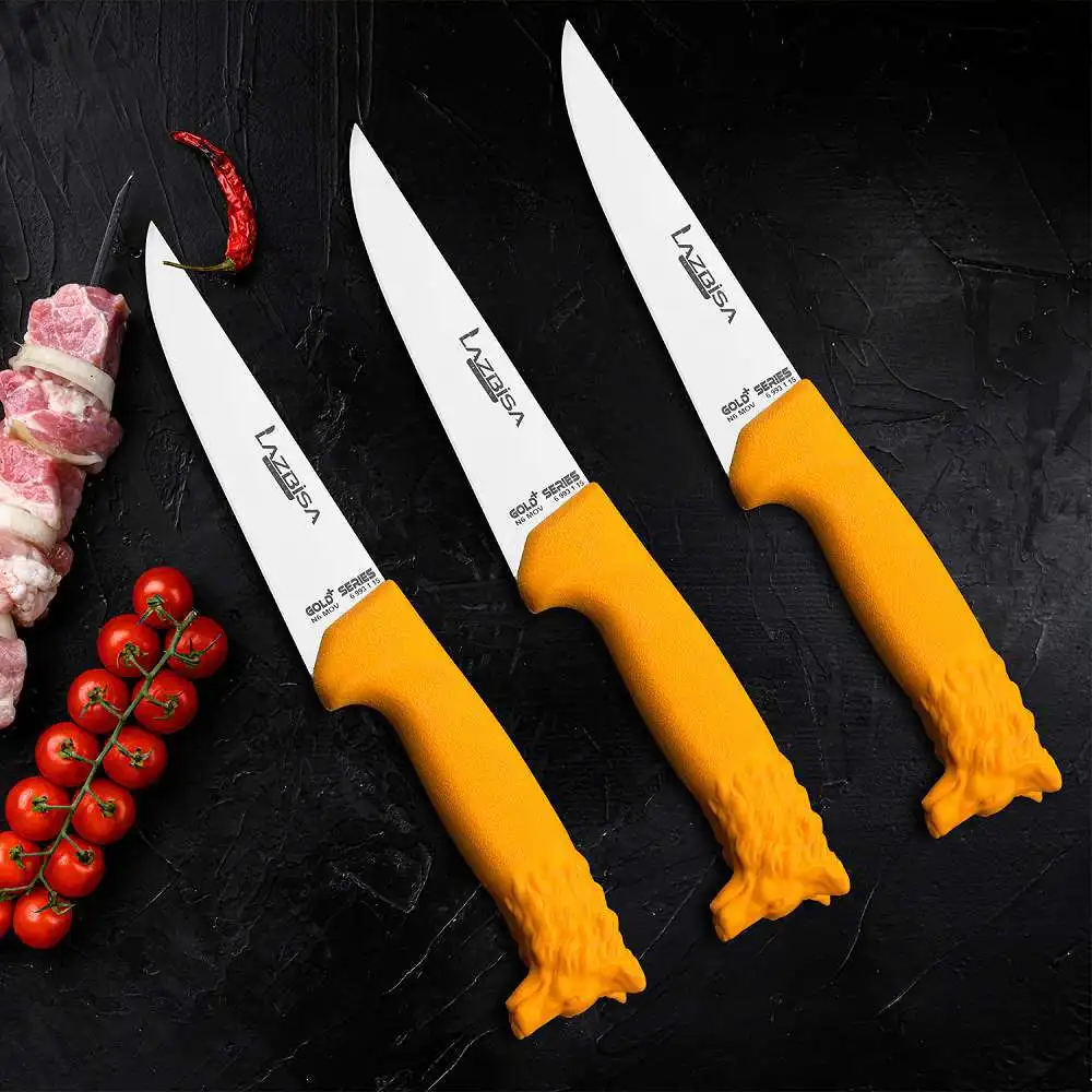 

Lazbisa Kitchen Knife Set Meat Vegetable Fruit Bread Knife Set of 3