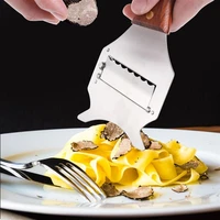 1pcs stainless steel truffle slicer sharp cheese chocolate peeler wooden handle wavy blade dessert knife home kitchen gadgets