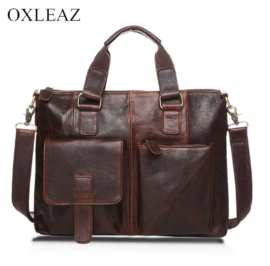 Мужской портфель из натуральной кожи Oxleaz 14 дюймов OX260 1| |