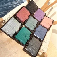 fashion designer brand real leather bi fold wallet luxury nappa woven coin zipper storage pouch multi card slot card holder