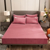 crystal velvet mattress covers soild color queen king box spring bed sheet home bedroom hotel bedbedbread 200x220 bed cover