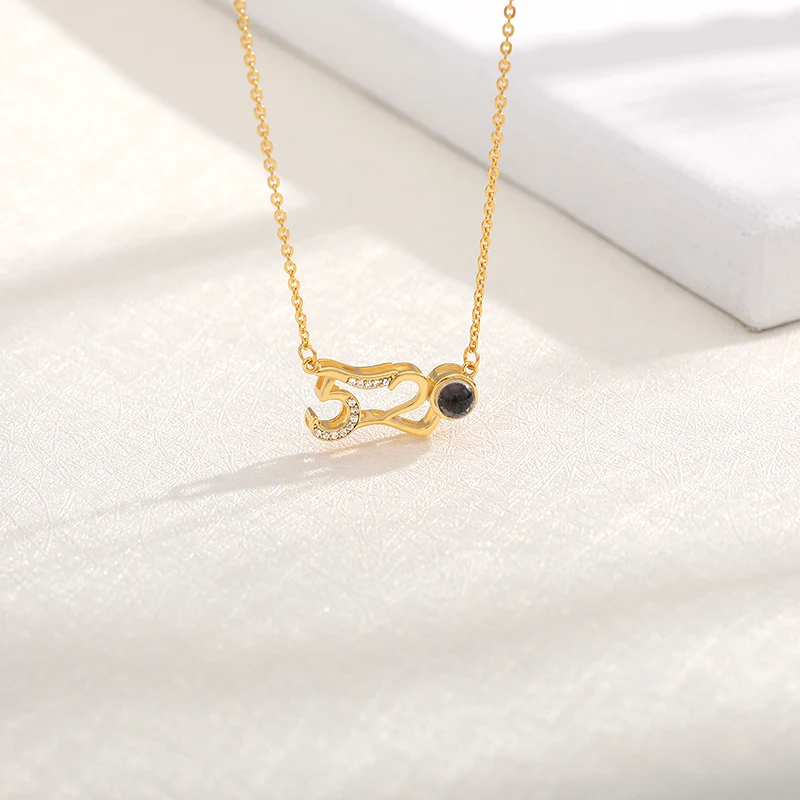 Ожерелье женское из нержавеющей стали с проекцией на 100 языках|Ожерелья