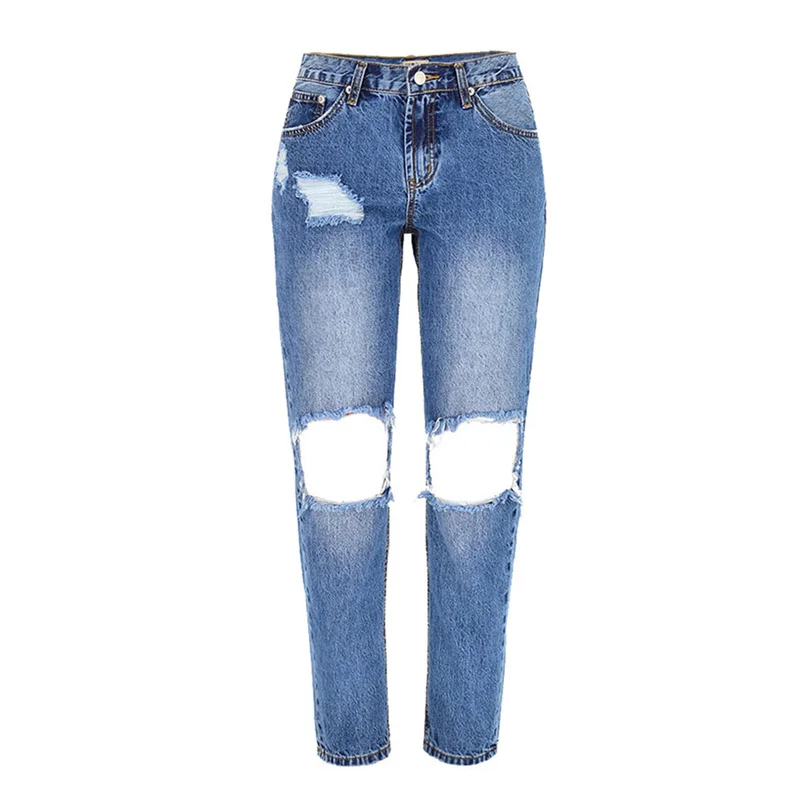 

2022 NEW Chic Fashion Ripped Hole Wide Leg Jeans Women Low Waist Zipper Denim Pants Female Trousers Mujer y2k Women's Pants J083