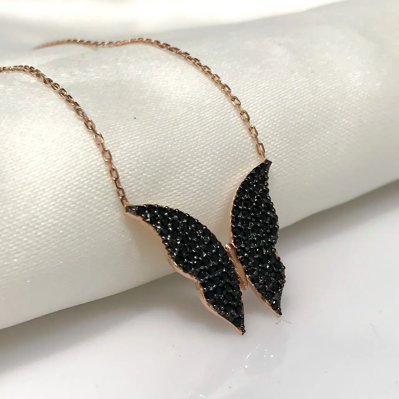 Morhipo бабочка черный камень серебро розовое золото ожерелье от AliExpress RU&CIS NEW