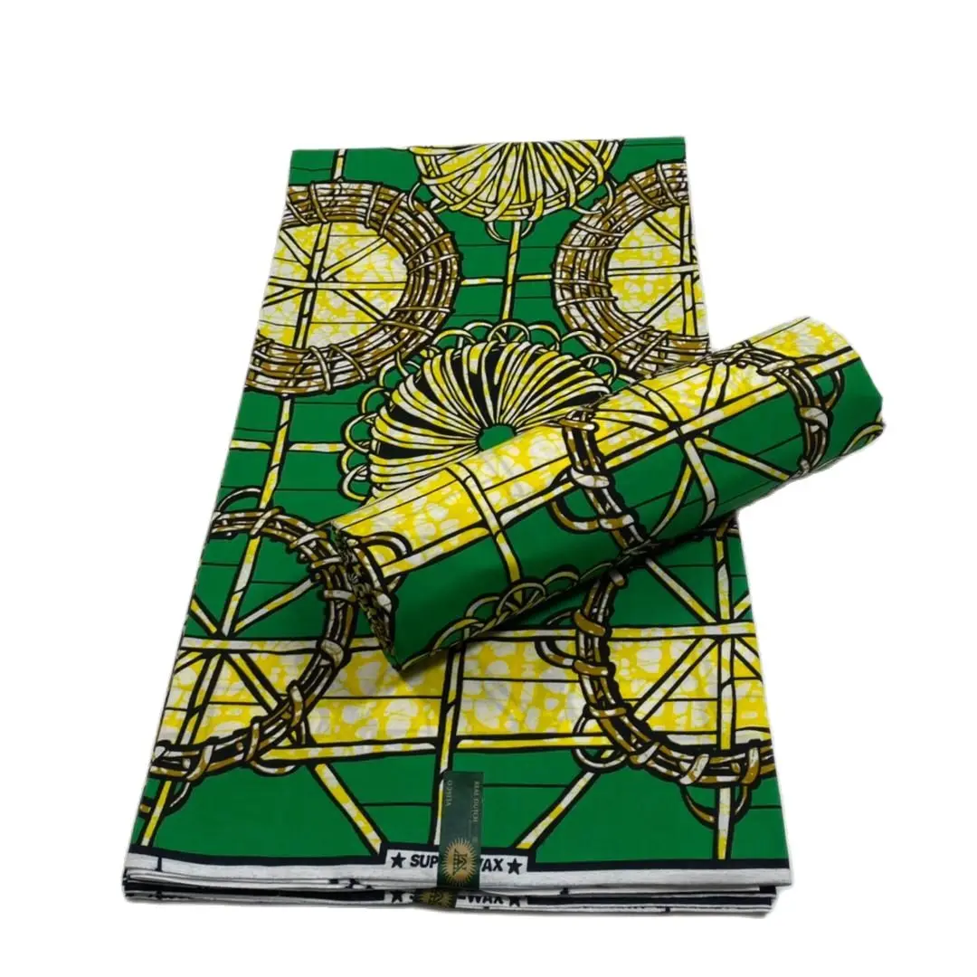 

Ankara Fabric wax 6yard 2021 New Design African Real Wax Print Cotton 100% Tissus Wax Africain Patchwork Fabric for Dresses