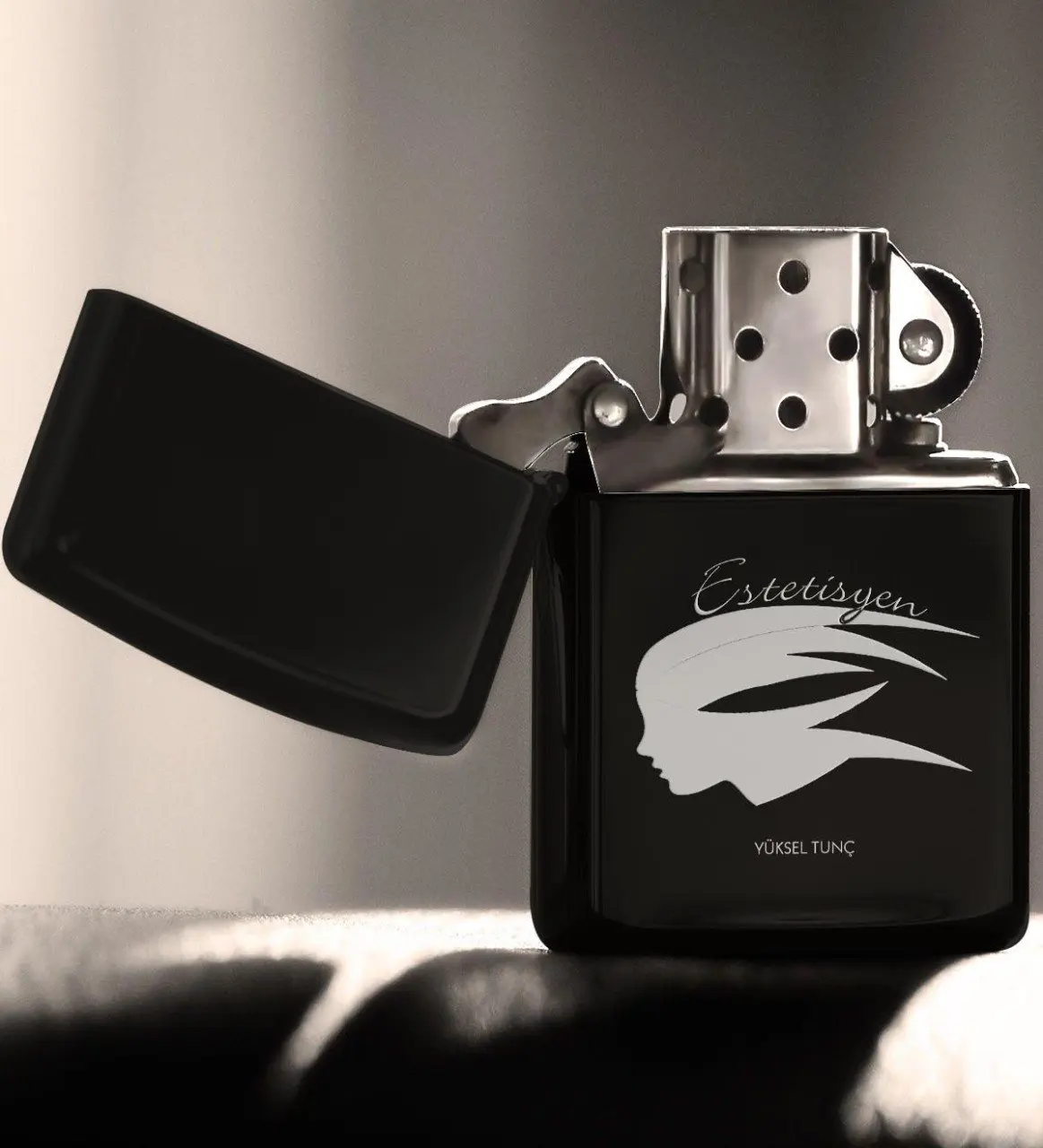 

Personalized Professional Esthetician Gasoline Black Metal Cigarette Lighter