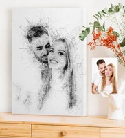 personalized special charcoal printed canvas print 50x70 cm souvenir drawing photo picture table wood quality product