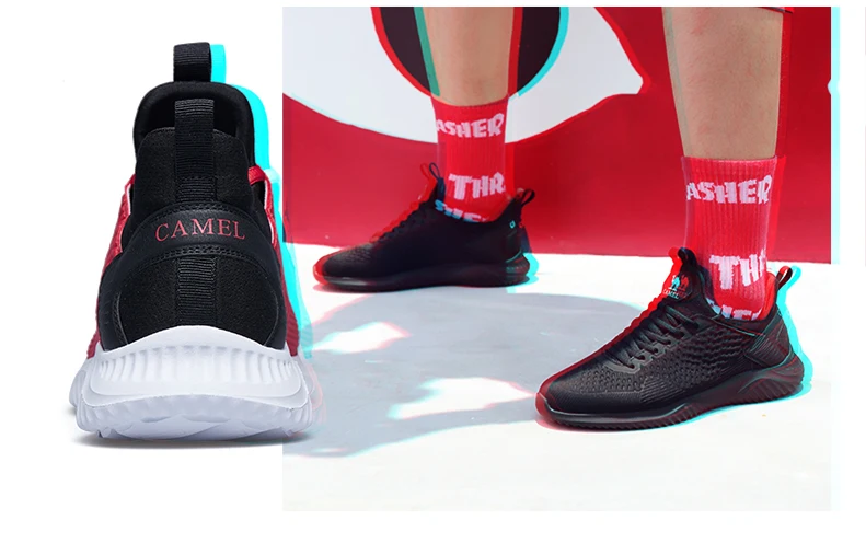 CAMEL Running Shoes Men Women Sneaker Gym Lightweight Stability Anti-slip Shock-Absorben Sport Breathable Hard-Wearing Outdoor