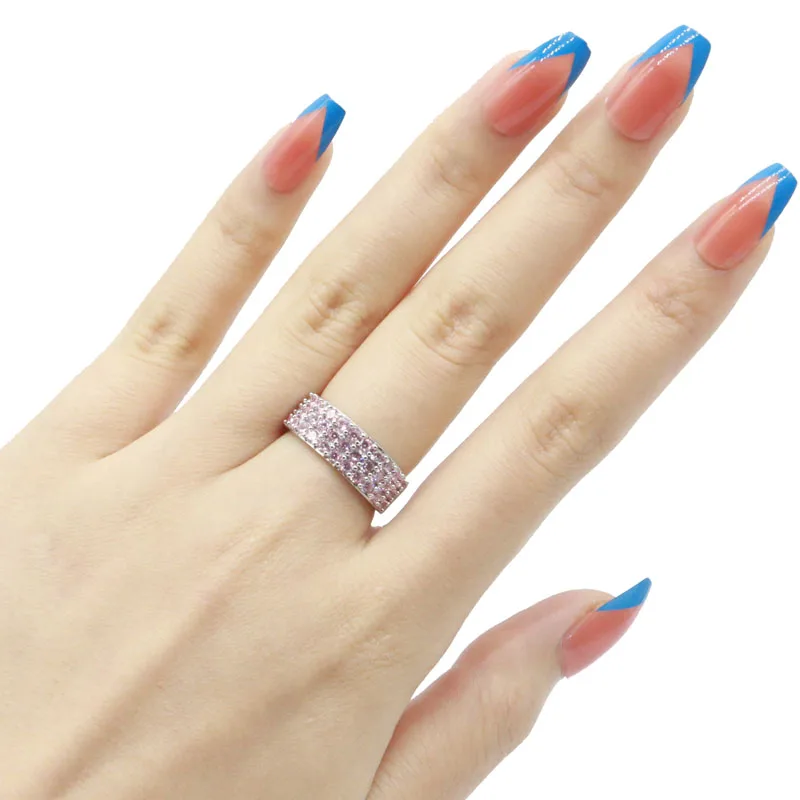 22x8mm 2021 Hot Sell Created Pink Kunzite Gift For Women Daily Wear Silver Rings Wholesale Drop Shipping | Украшения и аксессуары