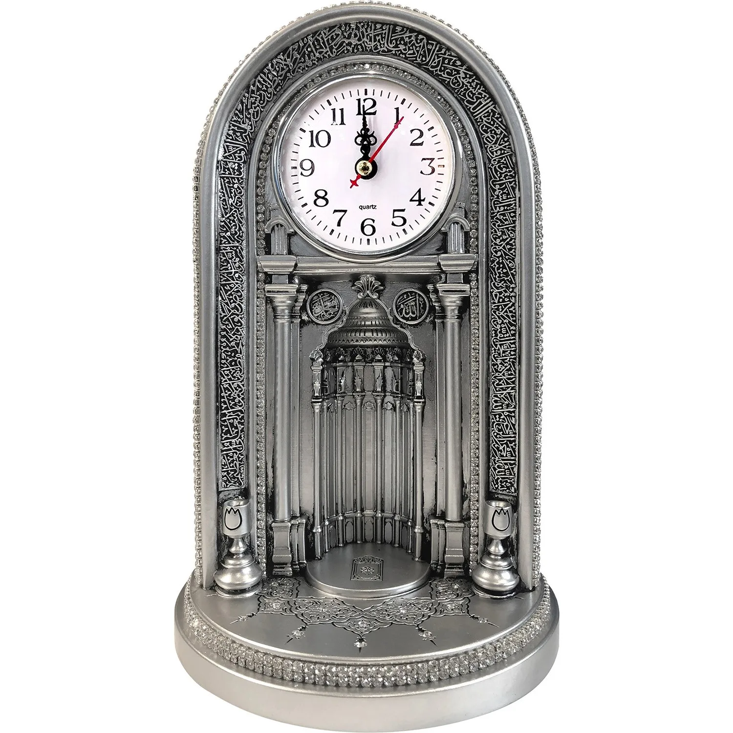 GREAT GIFT Mevlüt gift Eyüp Sultan Mosque Clock Mihrab Trinket Large Silver FREE SHIPPING