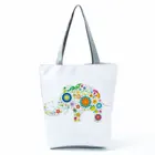 Женская сумка-тоут с растениями, милая модная сумочка на плечо с принтом слона и цветов, вместительный дорожный мешок, практичный тоут для женщин