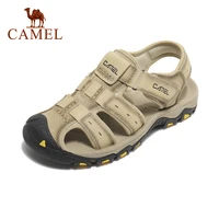 camel fashion comfortable soft roman gladiator genuine leather sandals men beathable outdoor hiking summer footwear