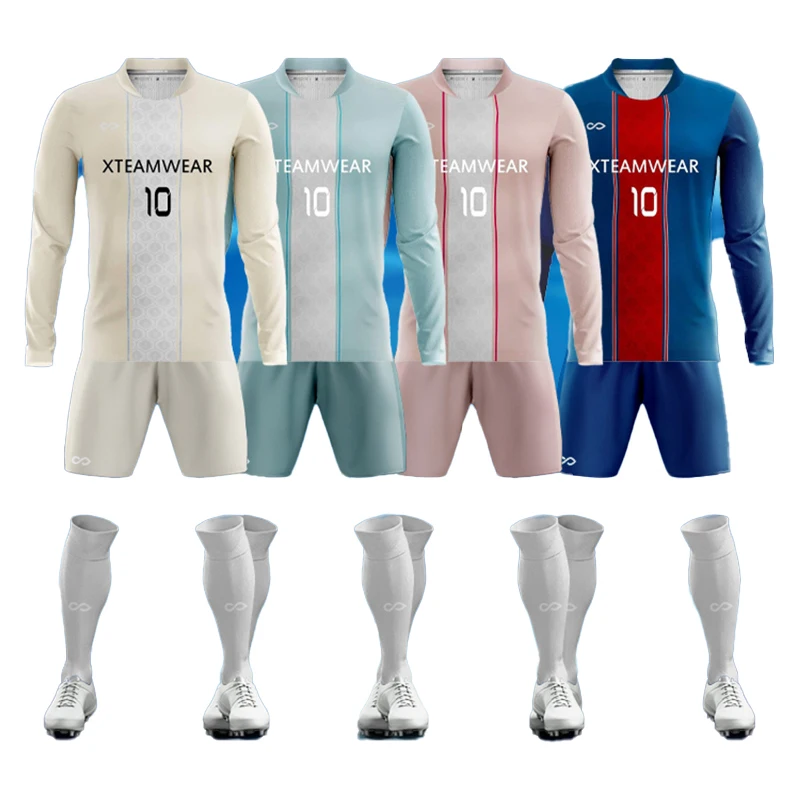 

Custom Full Sleeve Football Shirt Profession Long Jersey DIY Soccer Set Team Training Uniform Men Sport Suit Greek Myths Apollo
