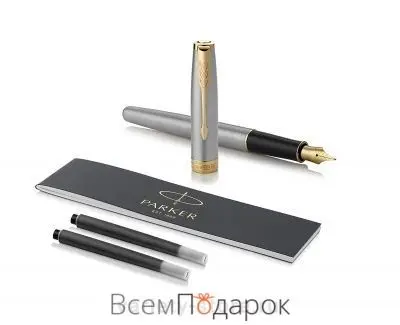 Parker Sonnet Core - Stainless Steel GT перьевая ручка F BL