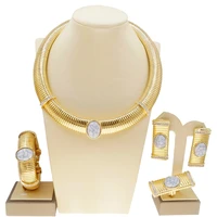 necklace earrings jewelry set simple ladies collar classic design bracelet ring gift h00133
