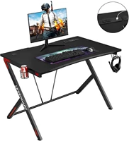 amolife gaming desk 45 with usb port racing style computer desk with cup holder and headphone hook gaming pc deskblack