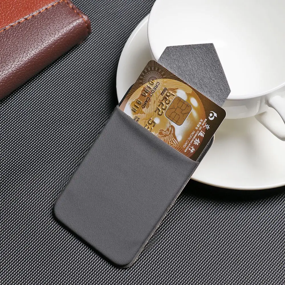 1Pc 2022 New Universal PU Triangle Cover Head Mobile Phone Wallet Credit ID Card Holder Adhesive Pocket Sticker Case - купить по