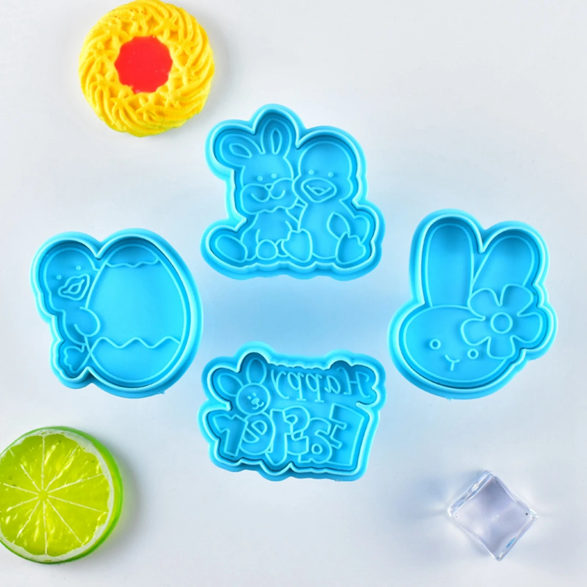 

1Set Easter Series Cookie Mold Food Grade Plastic Animal Biscuit Cutter 3D Cartoon Rabbit Molds Baking Tool Cupcake DIY Supplies