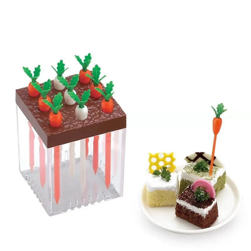 16/9 шт. в комплекте Пластиковая симпатичная мультяшная вилка для моркови длинная