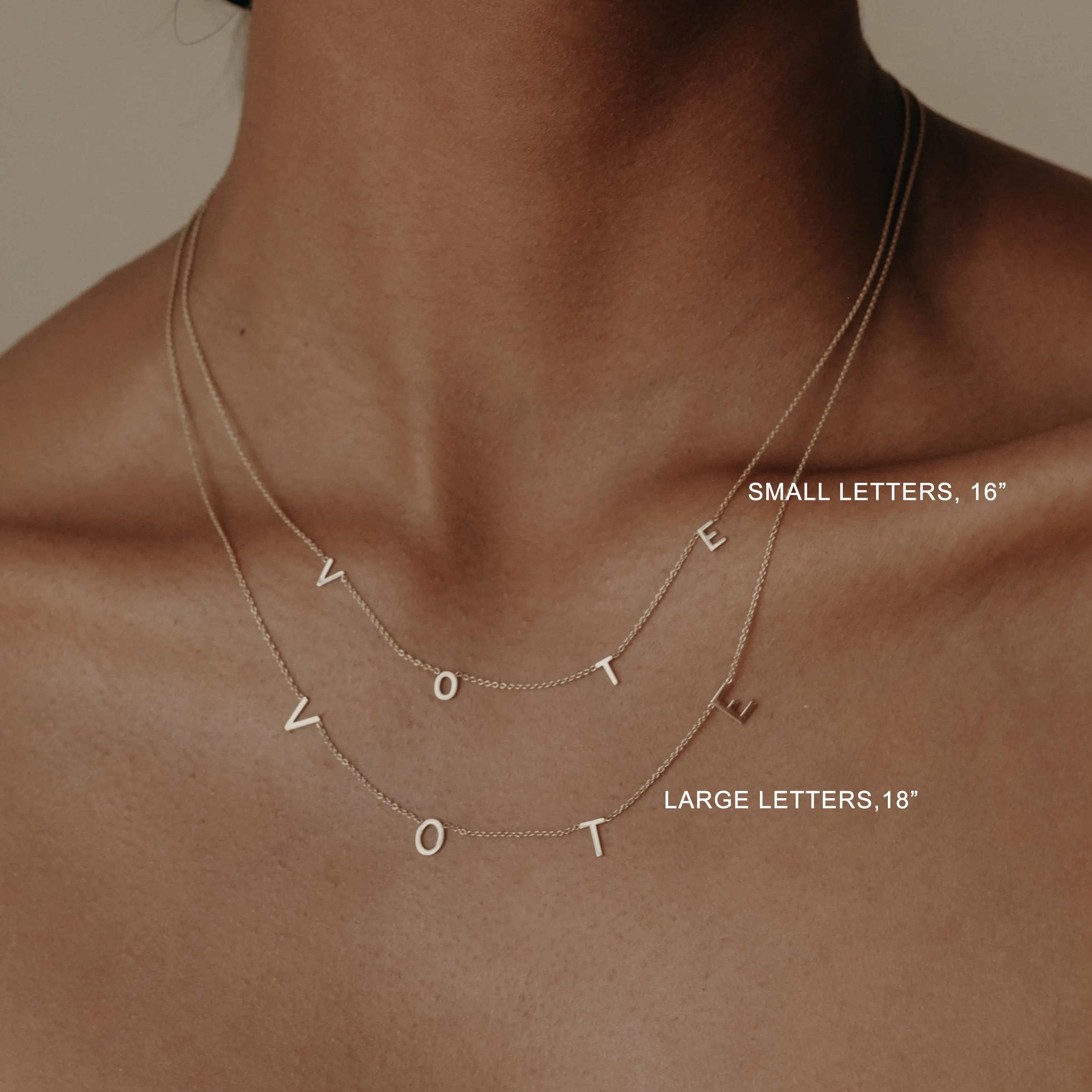 

925K Silver VOTE necklace Pendant Name Necklace for Women Chain Custom Necklaces Personalized Necklace Initial A-Z Letters