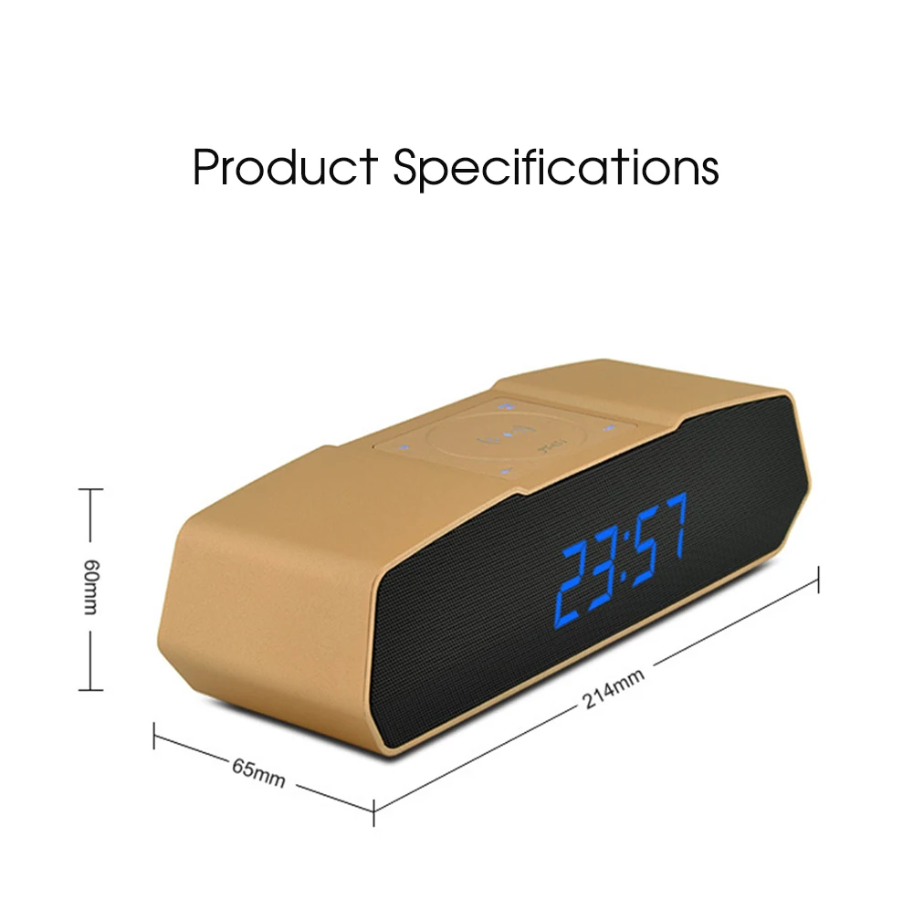 Будильник Boei с 360° звуком, быстрой зарядкой, несколькими режимами, совместимым с Bluetooth беспроводными сабвуферами в качестве power bank.