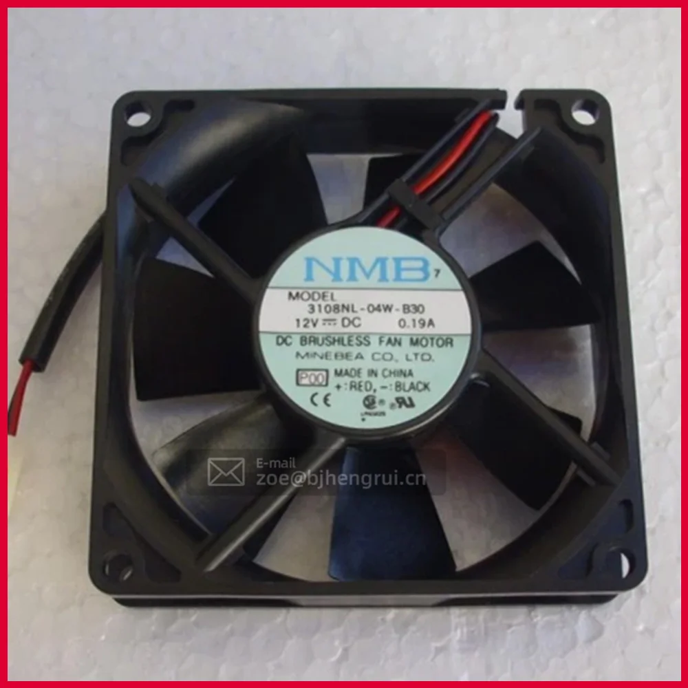 

Japan NMB 3108NL-04W-B30 8020 12VDC 0.19A 1.68W 80*80*20 mm 40CFM 3300RPM Wire Leads Ball Bearing Chassis Axial Cooling Fan