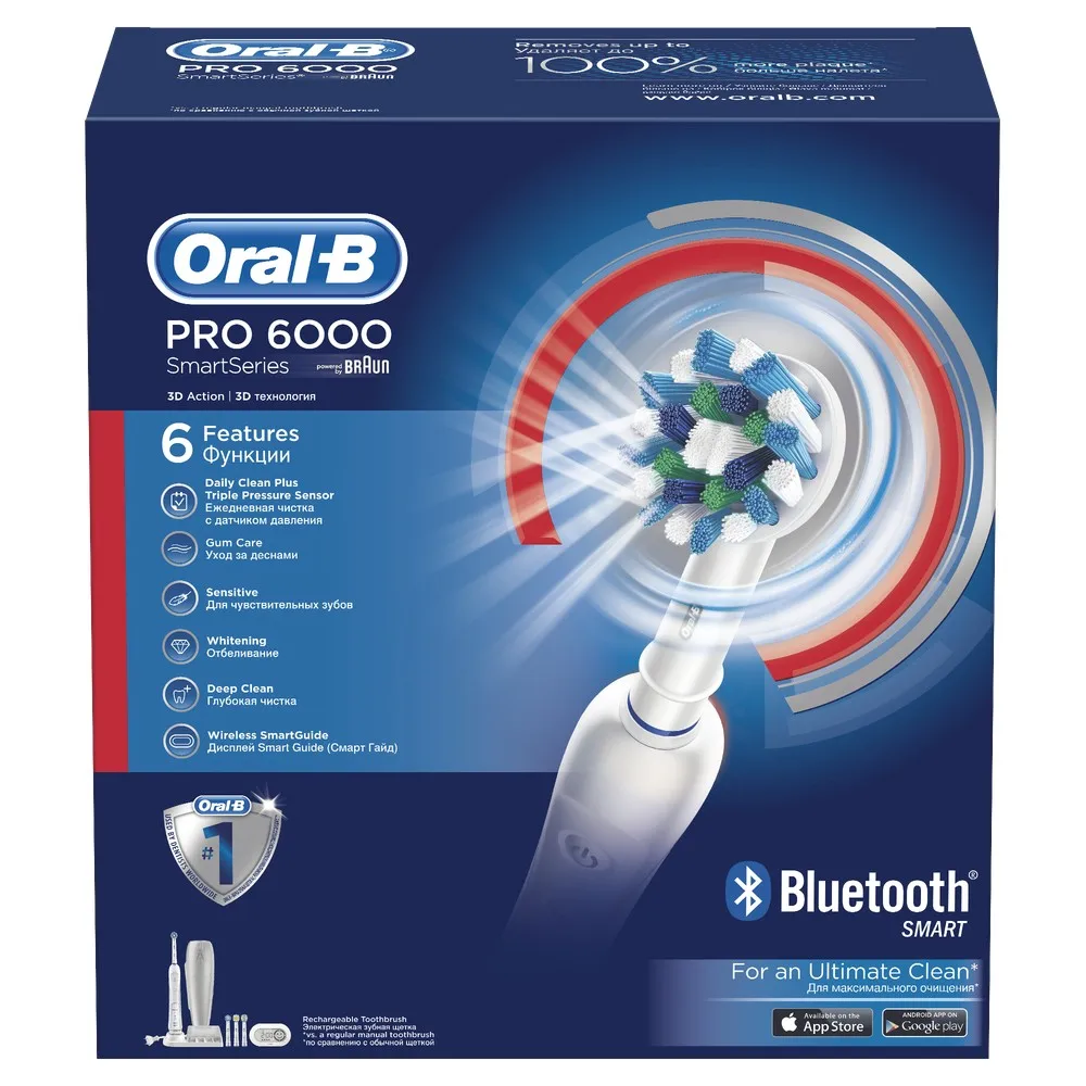 Электрическая зубная щетка Oral B PRO 6000 Smart Series с Bluetooth Triumph D36.545.5X|Электрические