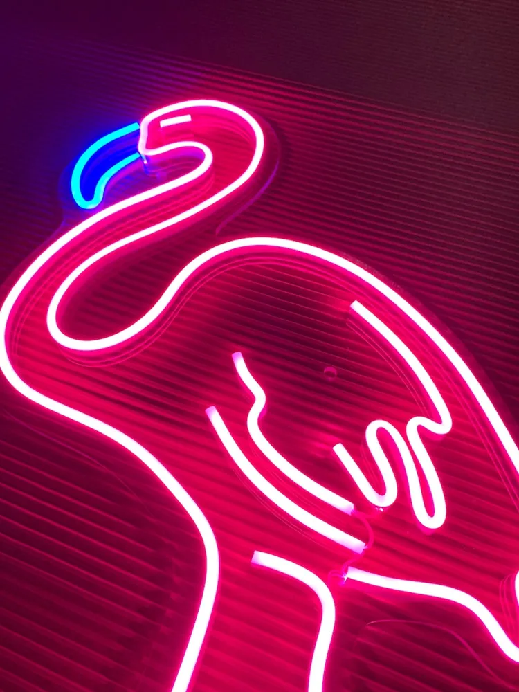 Розовый фламинго на заказ неоновая вывеска светодиодсветодиодный гибкая доска