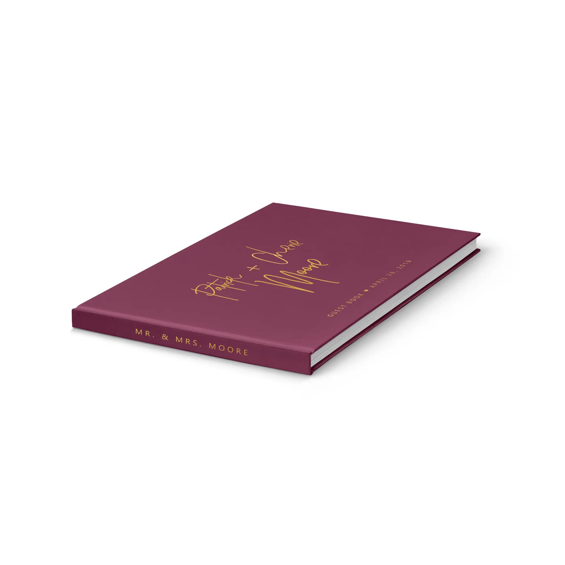 Пользовательские Любой язык Бургундия Свадьба Гостевая книга Свадебные