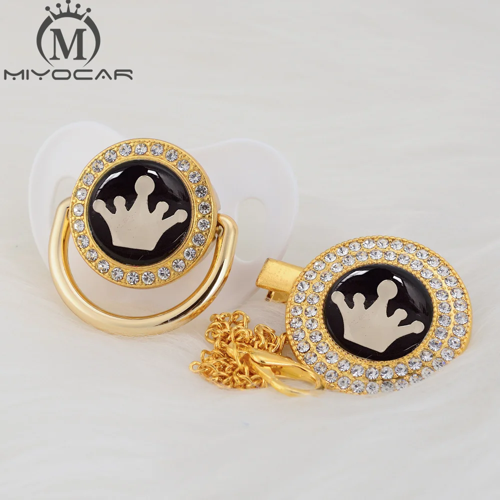 MIYOCAR, 7 цветов, корона, прекрасная, красивая, золотая, блестящая, Соска-пустышка, клипса, BPA бесплатно, пустышка, блестящая, уникальный дизайн, GCR