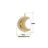 micropav%c3%a9 gold moon necklace crescent charm astral charm gold crescent pendant diy jewelry accessories 23 5%c3%9714%c3%972 7mm