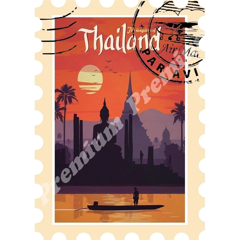 タイビニール土産マグネットヴィンテージ観光ポスター