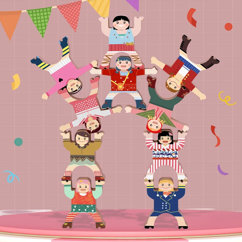 WEMMICKS детские деревянные балансные блоки игрушки Hercules акробатические складки