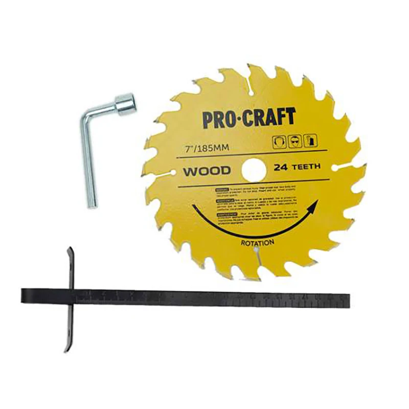 Пила циркулярная ProCraft KR2300 (мощность 2300 Вт диск Ø185 мм пропил 62 вес 4 0кг 2 диска в